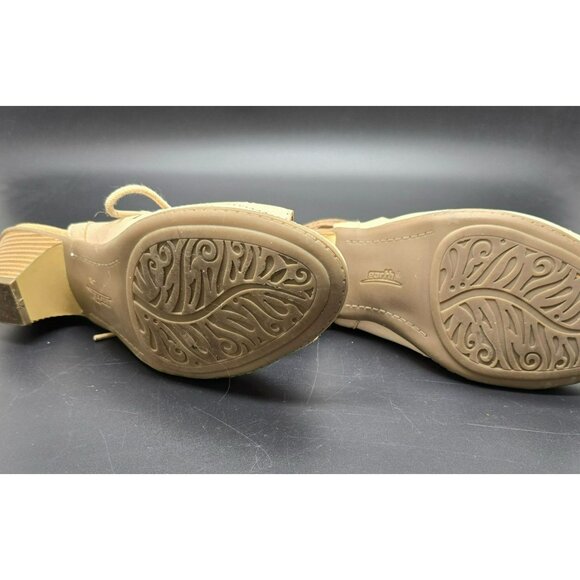 Earth Sandals Kristen Leather Upper Peep Toe Heeled 6.5B With Lace Up JJ4013 - Picture 11 of 13